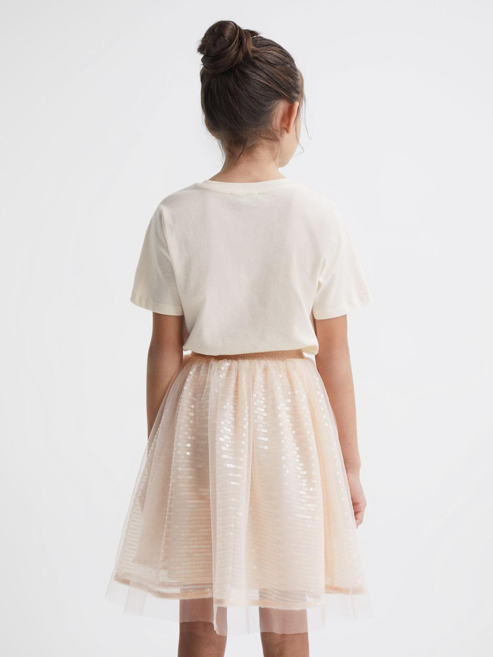 Reiss Tops & Tshirts | Jasmine Sequin T-Shirt Pale Pink - Children