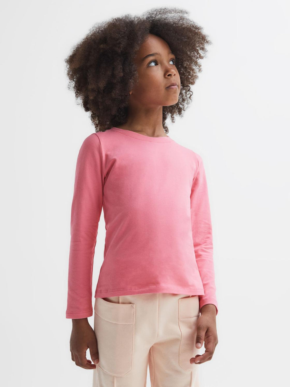 Reiss Tops & Tshirts | Mai Long Sleeve Crew Neck T-Shirt Pink - Children