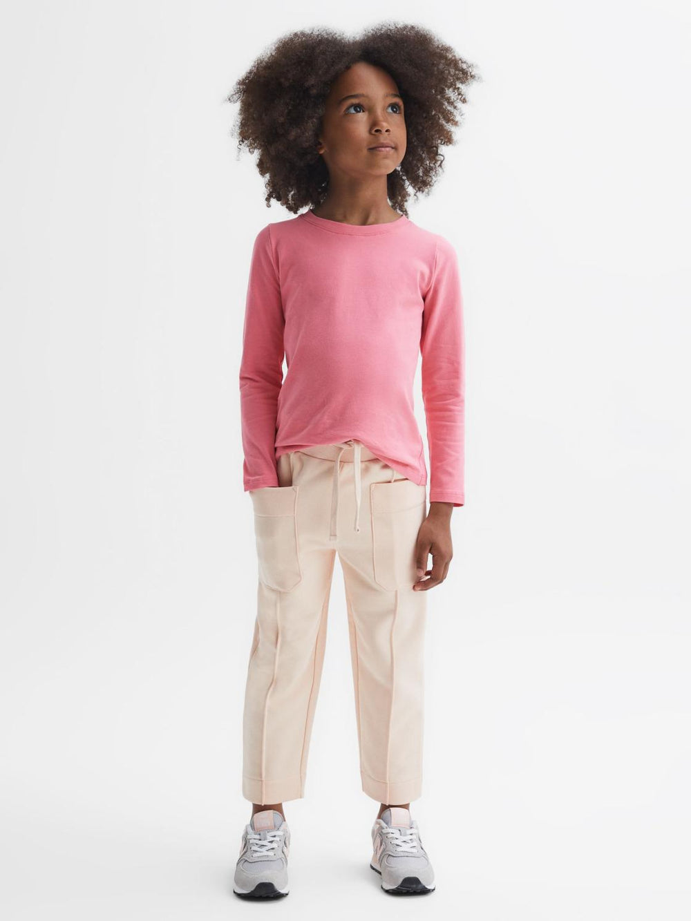 Reiss Tops & Tshirts | Mai Long Sleeve Crew Neck T-Shirt Pink - Children