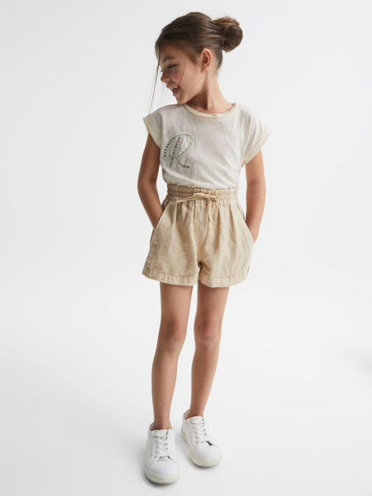 Reiss Tops & Tshirts | Tabby Embellished T-Shirt Off White - Children