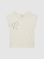 Reiss Tops & Tshirts | Tabby Embellished T-Shirt Off White - Children