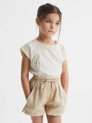 Reiss Tops & Tshirts | Tabby Embellished T-Shirt Off White - Children
