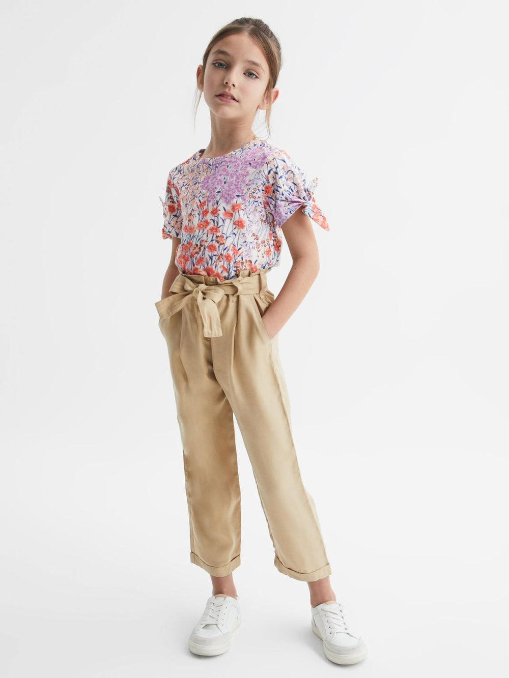 Reiss Tops & Tshirts | Tally Printed Cotton T-Shirt Pink - Children