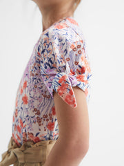 Reiss Tops & Tshirts | Tally Printed Cotton T-Shirt Pink - Children