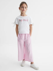 Reiss Tops & Tshirts | Tally Printed Cotton T-Shirt Pink Print - Children