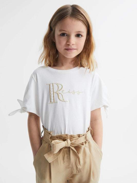 Reiss Tops & Tshirts | Tally Printed Cotton T-Shirt White - Children