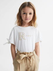 Reiss Tops & Tshirts | Tally Printed Cotton T-Shirt White - Children