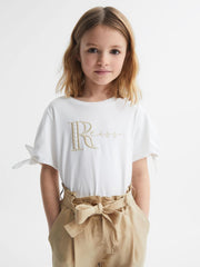 Reiss Tops & Tshirts | Tally Printed Cotton T-Shirt White - Children