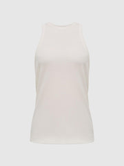 Reiss Tops | Zoe Crew Neck Ribbed Racer Vest Top Black - Women
