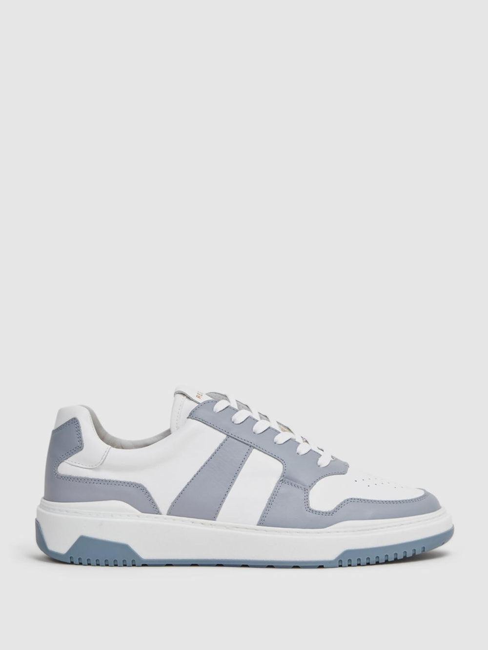Reiss Trainers | Arlo Low Top Leather Trainers Airforce Blue - Men