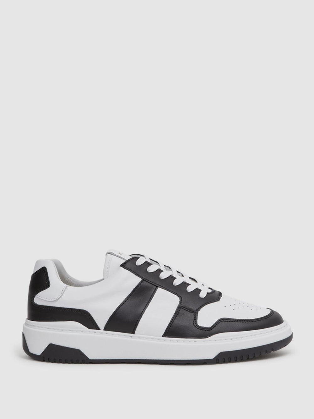 Reiss Trainers | Arlo Low Top Leather Trainers Airforce Blue - Men