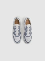 Reiss Trainers | Arlo Low Top Leather Trainers Airforce Blue - Men