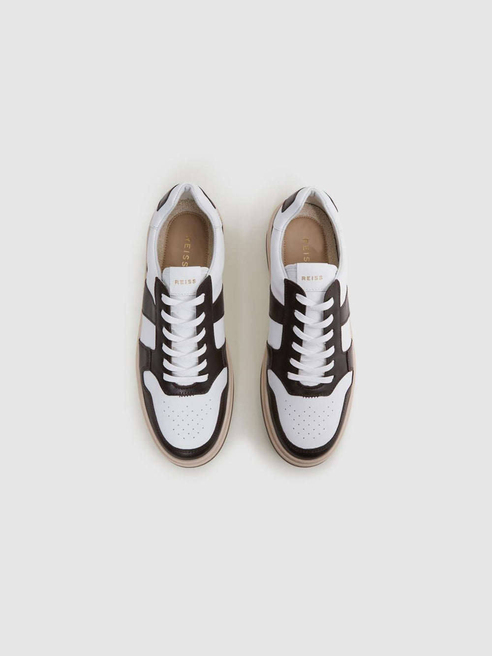 Reiss Trainers | Arlo Low Top Leather Trainers Airforce Blue - Men