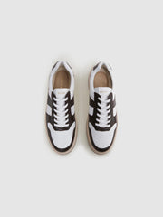 Reiss Trainers | Arlo Low Top Leather Trainers Airforce Blue - Men