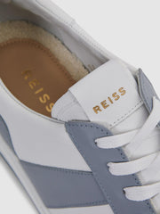 Reiss Trainers | Arlo Low Top Leather Trainers Airforce Blue - Men