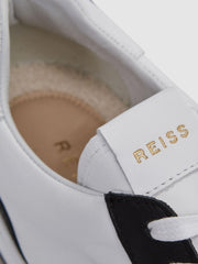 Reiss Trainers | Arlo Low Top Leather Trainers Airforce Blue - Men