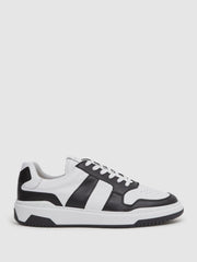 Reiss Trainers | Arlo Low Top Leather Trainers Airforce Blue - Men