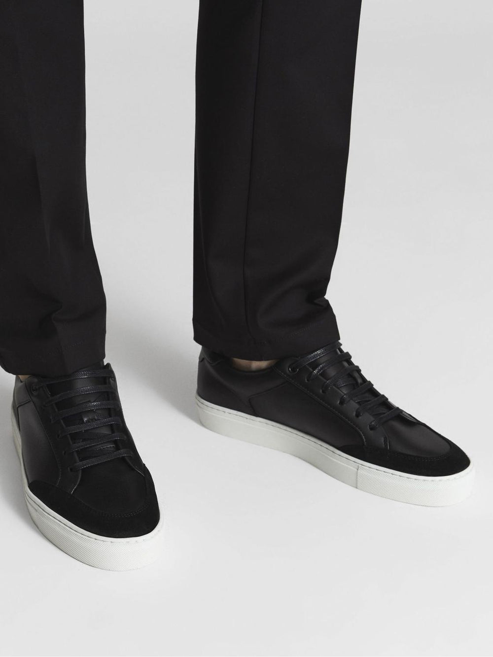 Reiss Trainers | Ashley Leather Trainers Black - Men