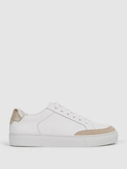 Reiss Trainers | Ashley Low Top Leather Trainers Gold - Women