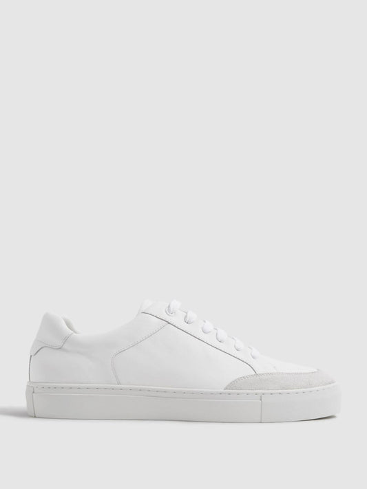 Reiss Trainers | Ashley Low Top Leather Trainers Gold - Women