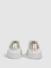 Reiss Trainers | Ashley Low Top Leather Trainers Gold - Women