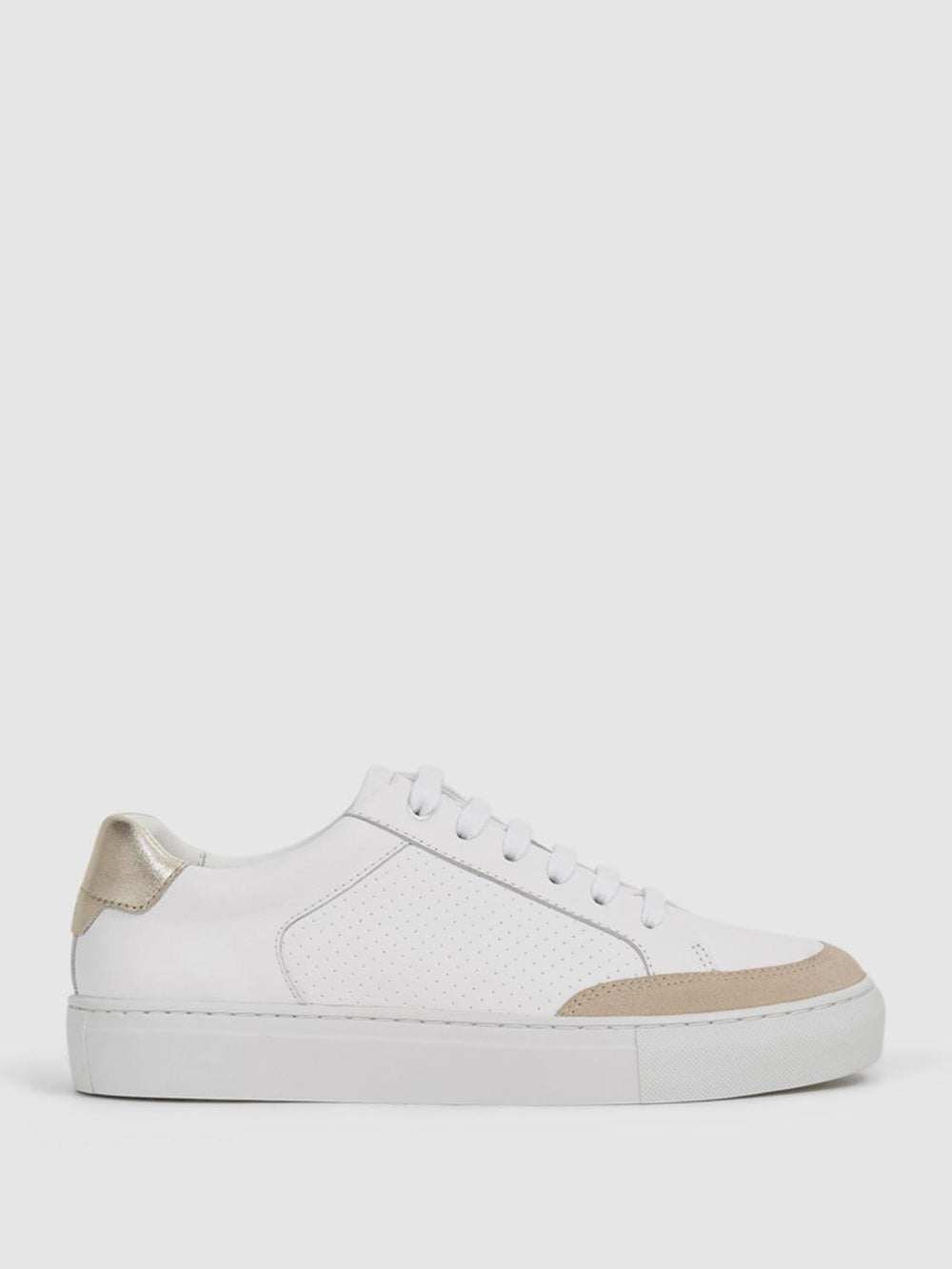 Reiss Trainers | Ashley Low Top Leather Trainers Gold - Women