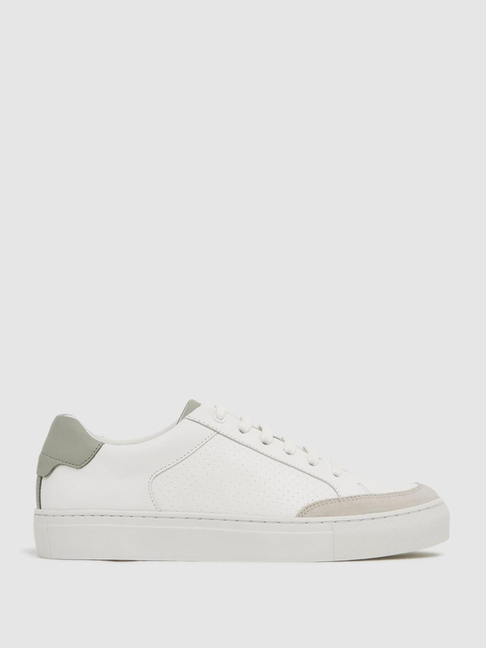 Reiss Trainers | Ashley Low Top Leather Trainers Sage/white - Women