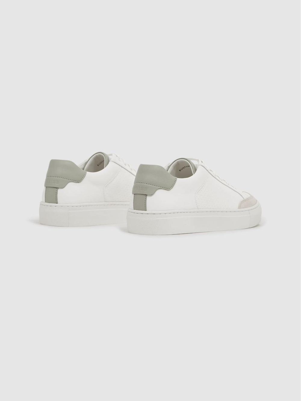 Reiss Trainers | Ashley Low Top Leather Trainers Sage/white - Women