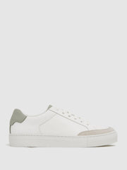 Reiss Trainers | Ashley Low Top Leather Trainers Sage/white - Women