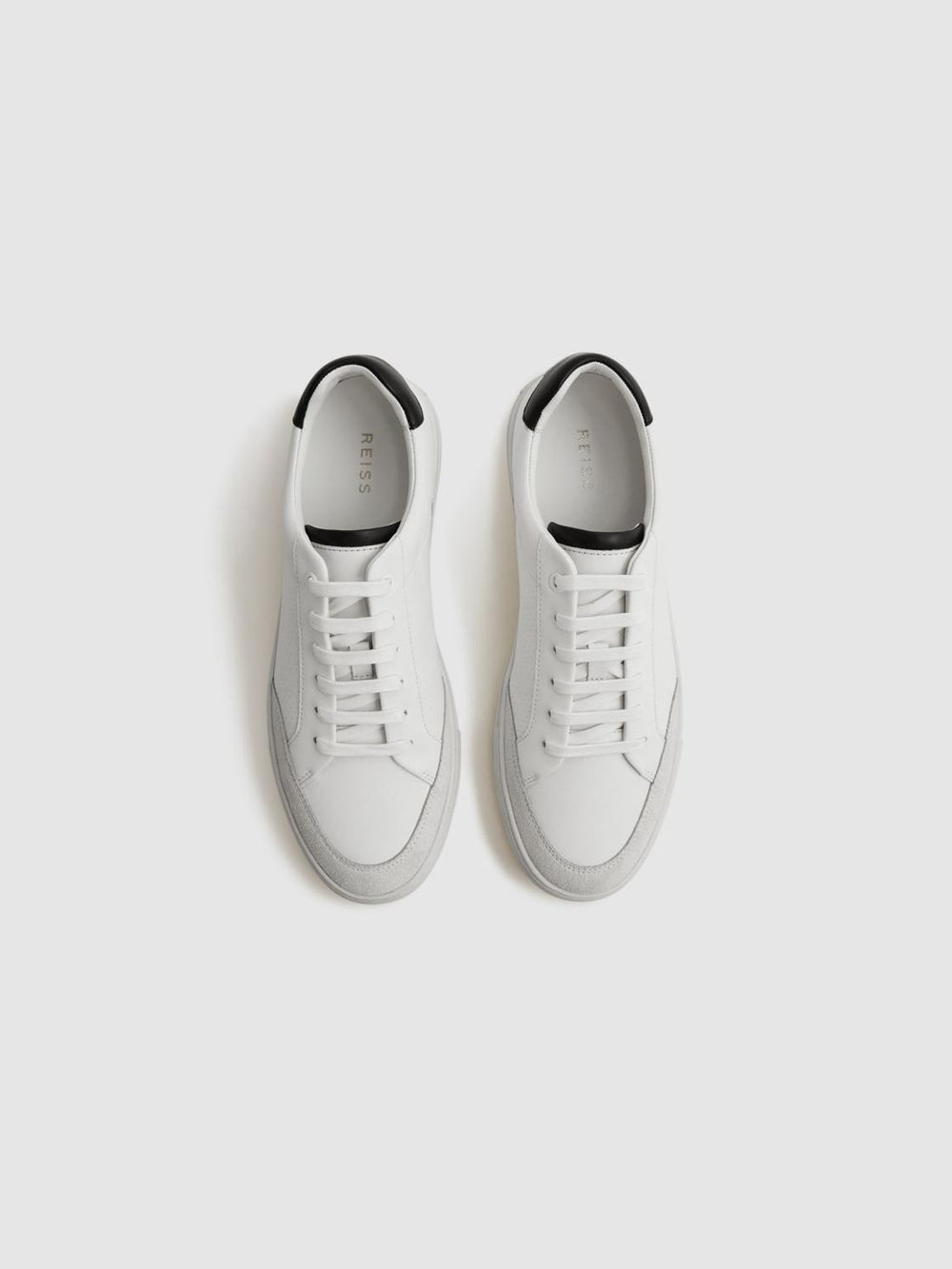 Reiss Trainers | Ashley Perf Leather Contrast Sole Trainers White/black - Men