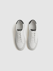 Reiss Trainers | Ashley Perf Leather Contrast Sole Trainers White/black - Men