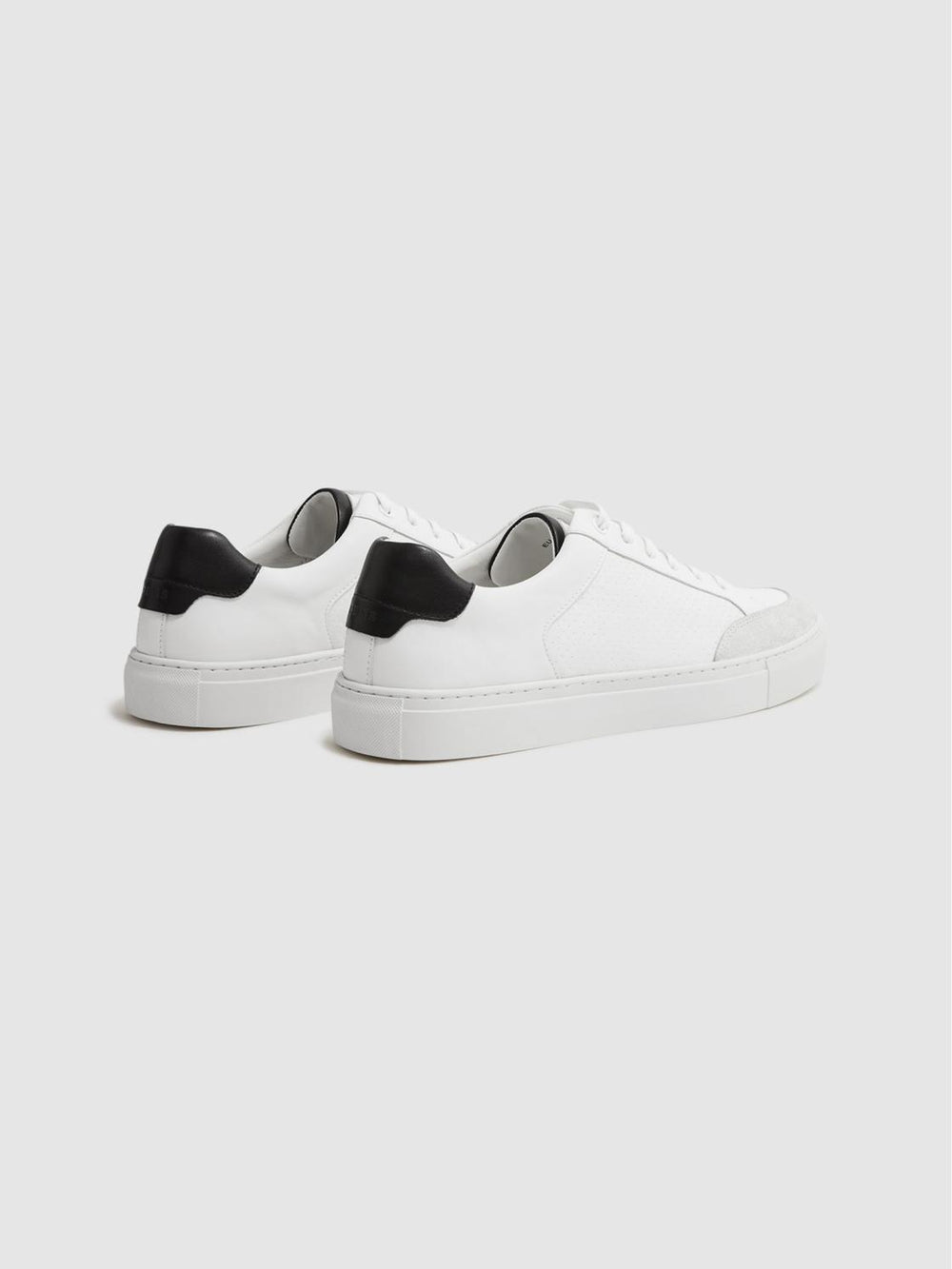 Reiss Trainers | Ashley Perf Leather Contrast Sole Trainers White/black - Men