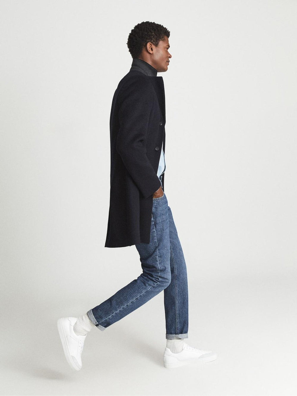 Reiss Trainers | Ashley Perf Leather Low Top Trainers White - Men