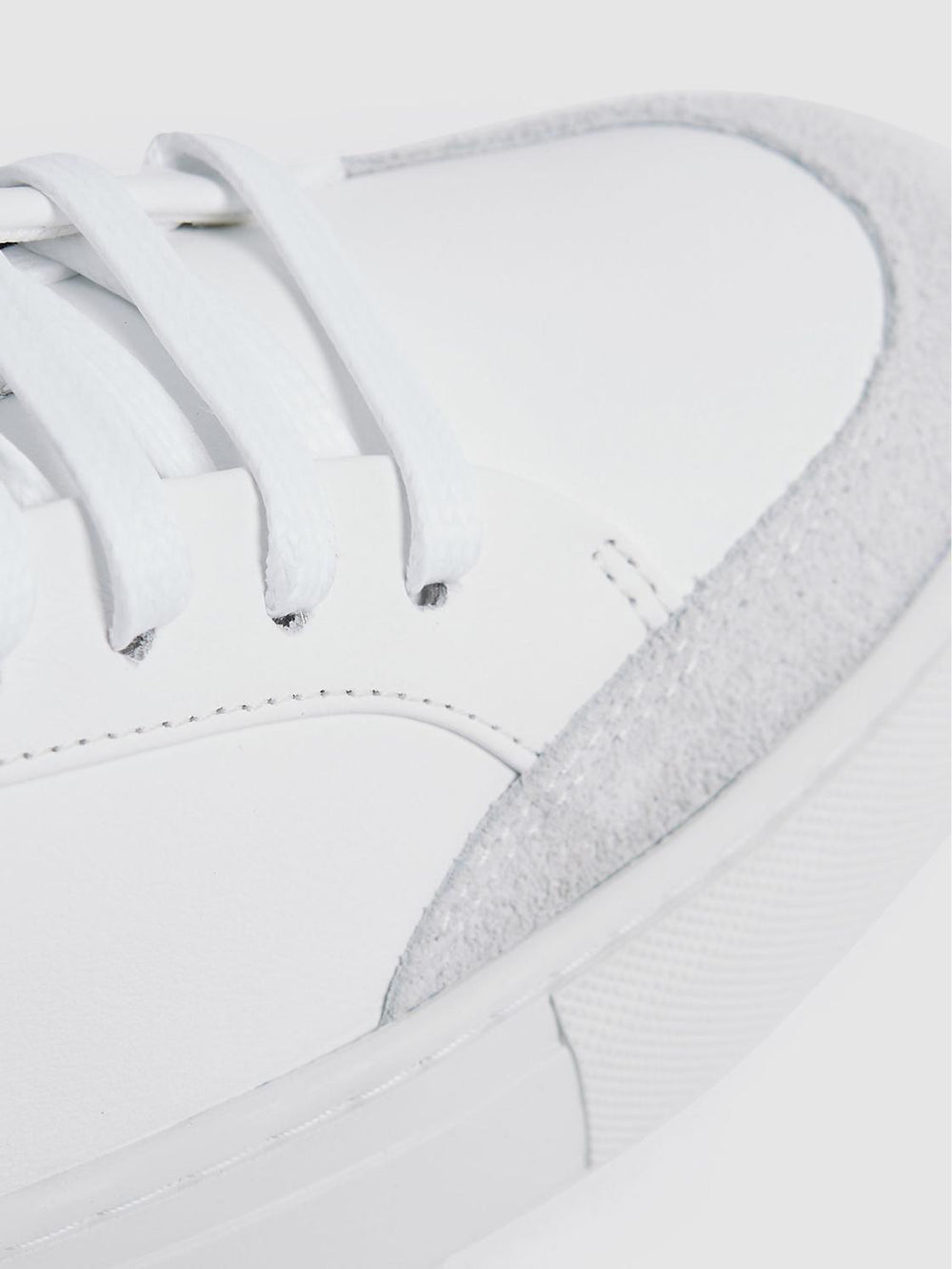 Reiss Trainers | Ashley Perf Leather Low Top Trainers White - Men