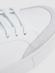Reiss Trainers | Ashley Perf Leather Low Top Trainers White - Men