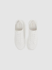 Reiss Trainers | Finley Knit Knit Leather Low Top Trainers White - Men
