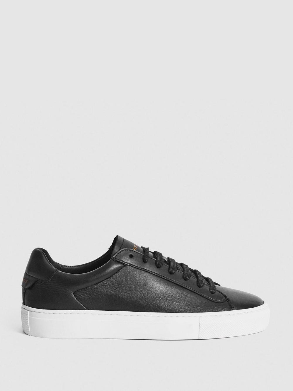 Reiss Trainers | Finley Lace-Up Leather Trainers Biscuit - Women