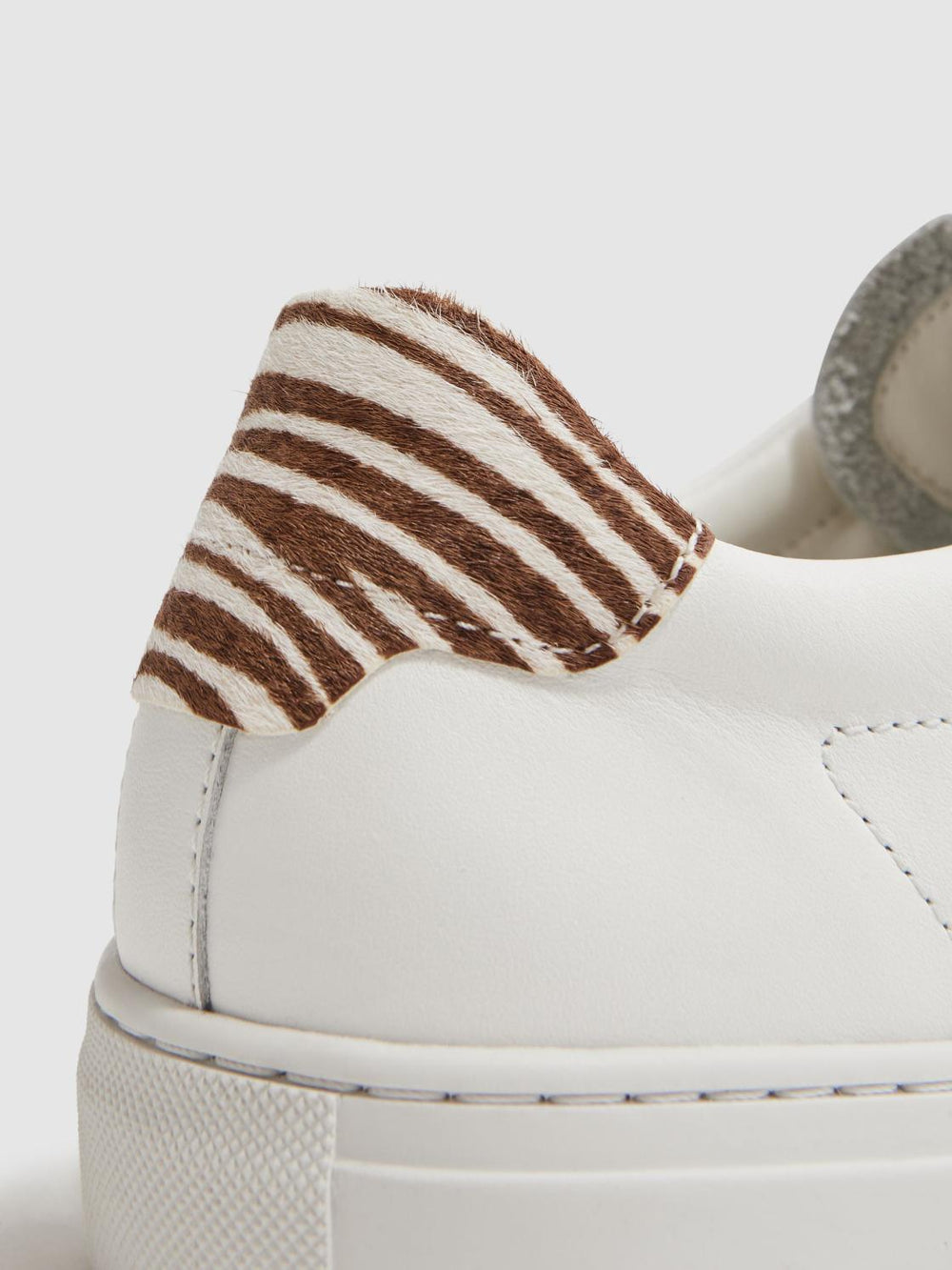 Reiss Trainers | Finley Lace-Up Leather Trainers Biscuit - Women