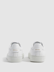 Reiss Trainers | Finley Lace-Up Leather Trainers Biscuit - Women