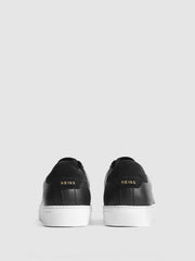 Reiss Trainers | Finley Leather Trainers Black - Men
