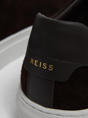 Reiss Trainers | Finley Suede Suede Trainers Chocolate - Men