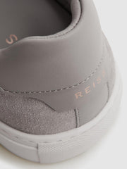 Reiss Trainers | Finley Suede Suede Trainers Light Grey - Men