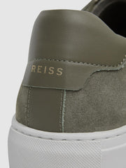 Reiss Trainers | Finley Suede Suede Trainers Sage - Men