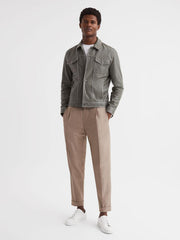 Reiss Trainers | Luca Tumbled Tumbled Leather Sneakers White - Men