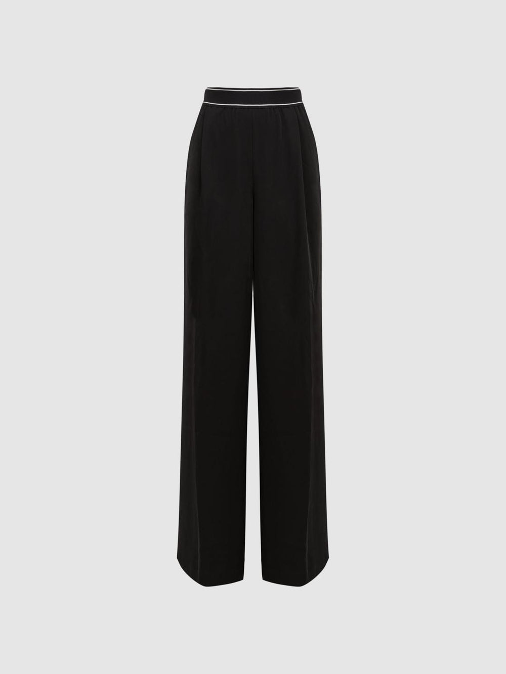 Reiss Trousers | Abigail Wide Leg Elasticated Trousers Black - Women