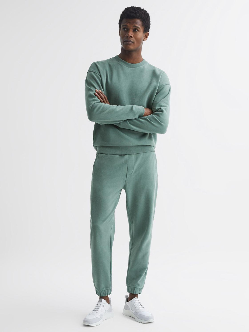 Reiss Trousers | Ali Garment Dye Joggers Fern Green - Men