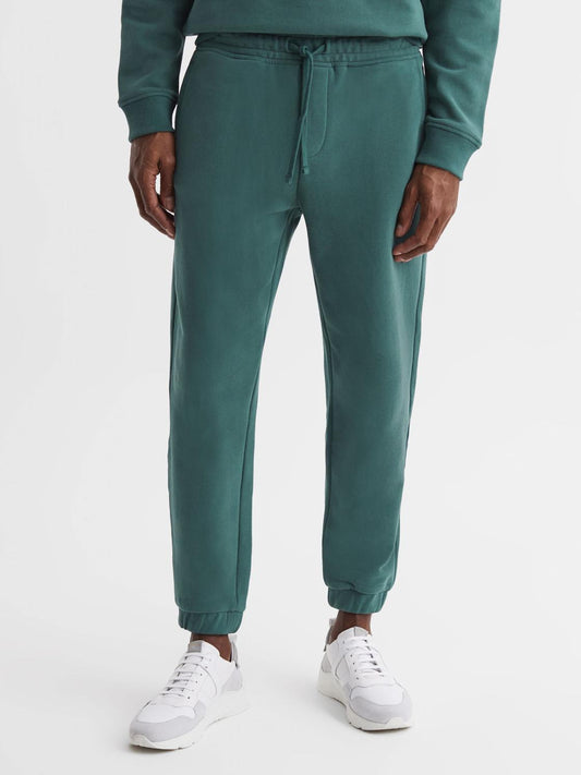 Reiss Trousers | Ali Garment Dye Joggers Midnight Green - Men