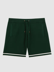 Reiss Trousers | Andre Reiss | Ché Knitted Drawstring Shorts Dark Green - Men