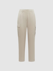 Reiss Trousers | Becca Tapered Combat Trousers Stone - Women