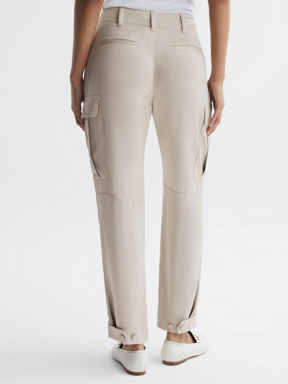 Reiss Trousers | Becca Tapered Combat Trousers Stone - Women
